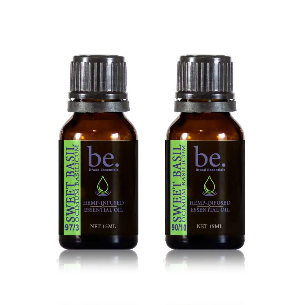 Sweet Basil CBD Essential Oil | CBD Infused Sweet Basil Essential Oil | Sweet Basil CBD Oil | 450mg & 1500mg mL bottles by Broad Essentials