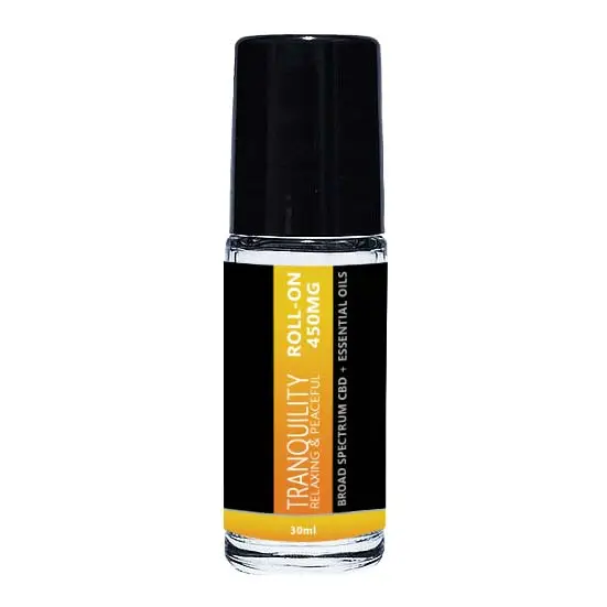 Tranquility CBD Roll On for Stress and Calming Your Mind (Broad Spectrum CBD) | 30ml with 450mg | Broad Essentials
