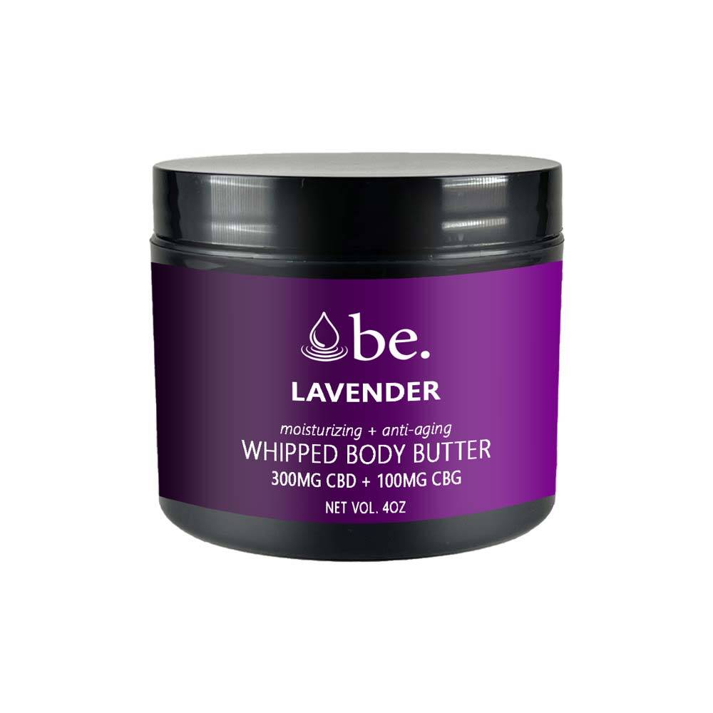 A jar of Lavender CBD Body Butter.